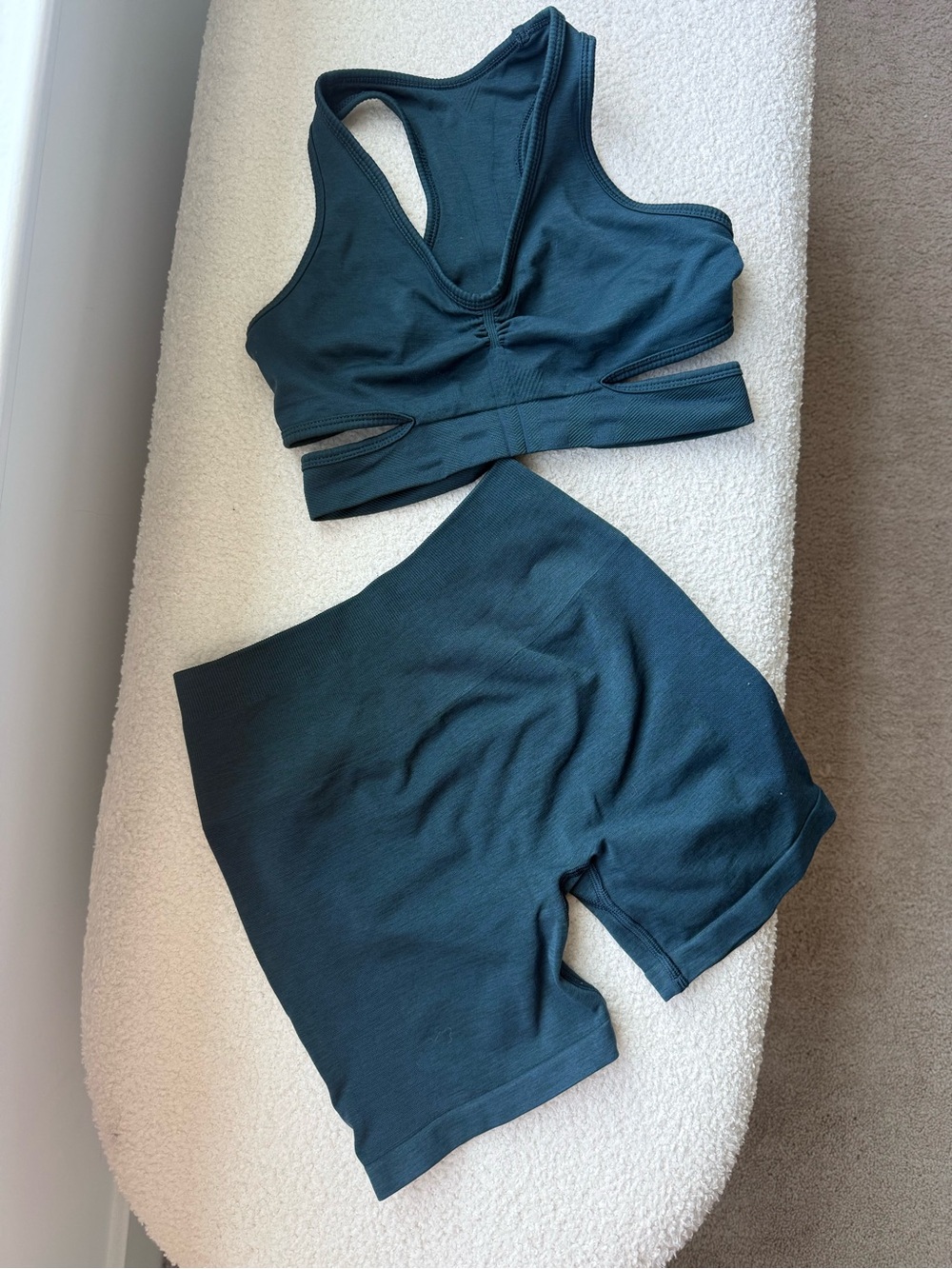 Alphalete Seamless Dark Teal Racerback Crop Top - Women